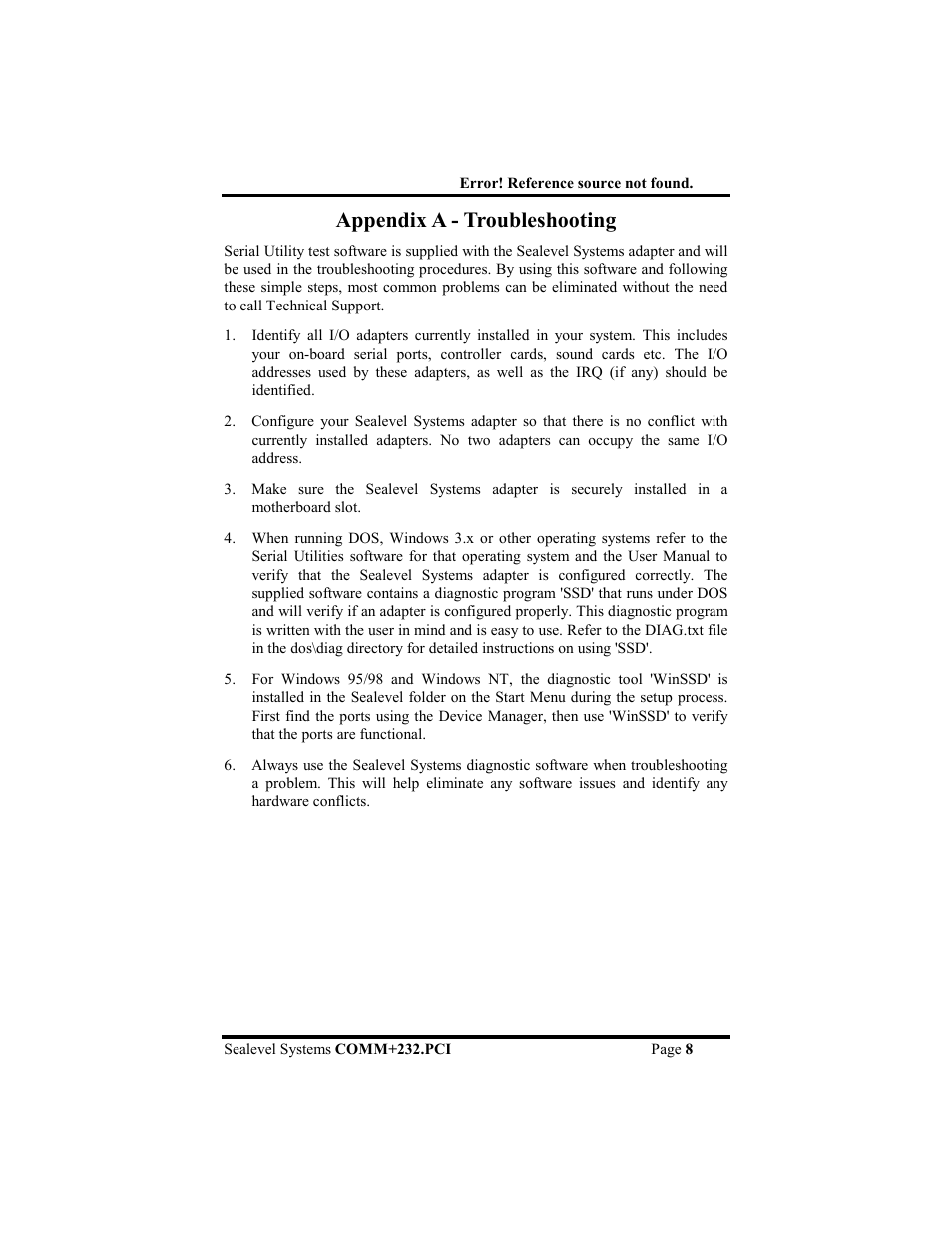 Appendix a - troubleshooting | Impulse 7202 User Manual | Page 11 / 19
