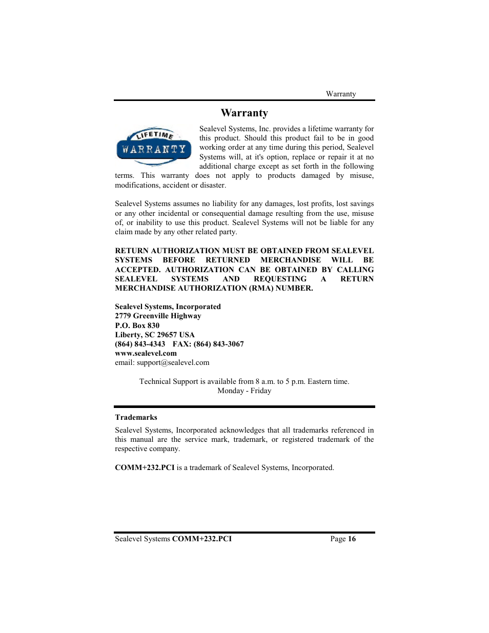 Warranty | Impulse 7202 User Manual | Page 19 / 19