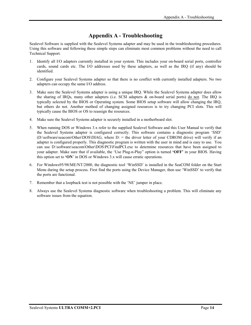 Appendix a - troubleshooting | Impulse 7201 User Manual | Page 17 / 23