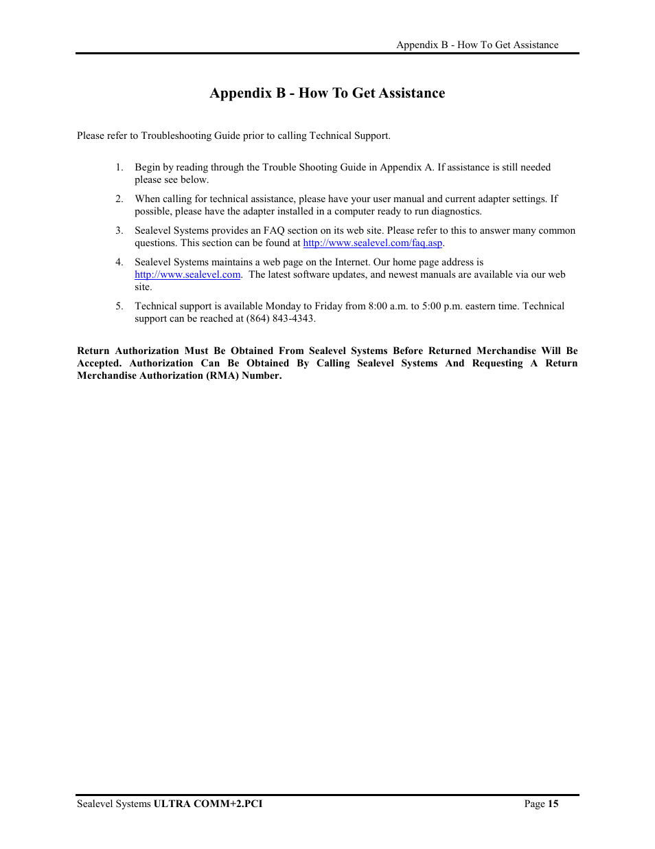 Appendix b - how to get assistance | Impulse 7201 User Manual | Page 18 / 23