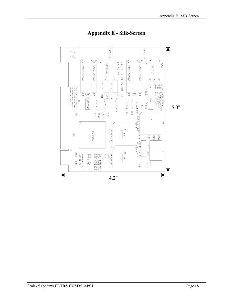 Appendix e - silk-screen, Appendix e - silk-screen 5.0" 4.2 | Impulse 7201 User Manual | Page 21 / 23
