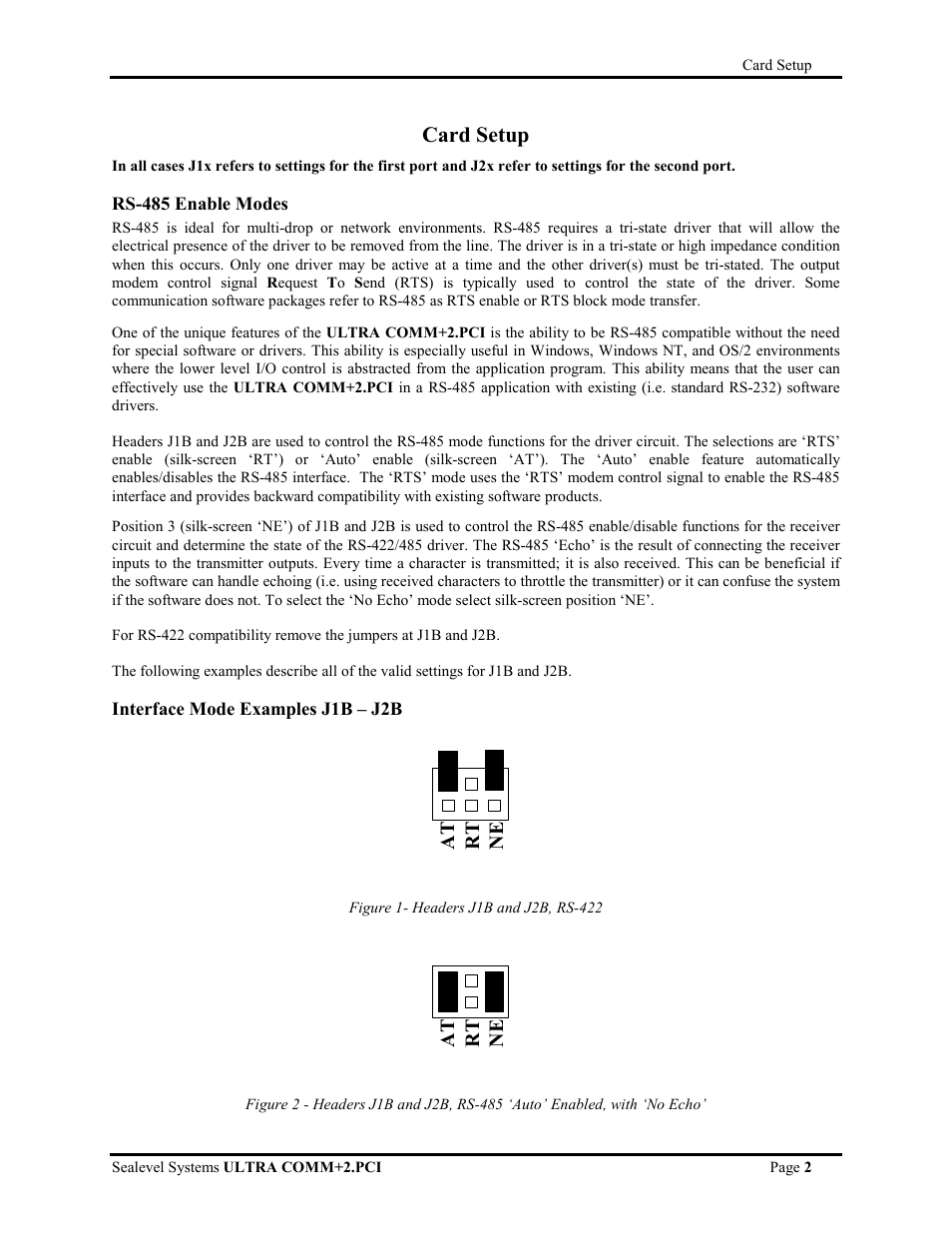 Card setup | Impulse 7201 User Manual | Page 5 / 23