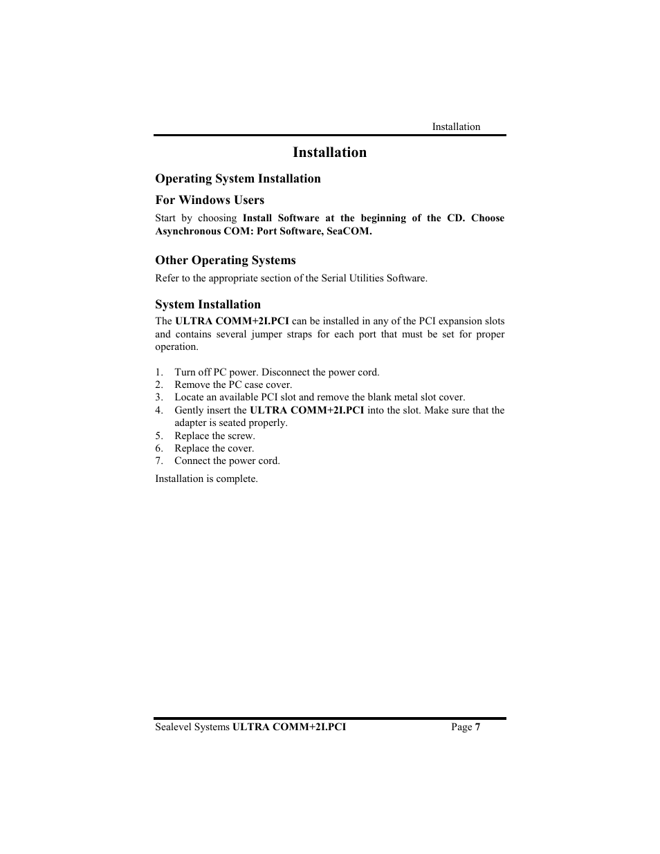 Installation | Impulse 7203 User Manual | Page 10 / 21