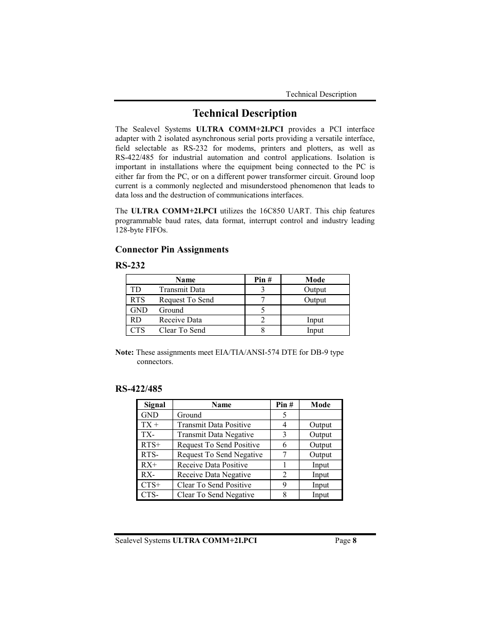 Technical description | Impulse 7203 User Manual | Page 11 / 21