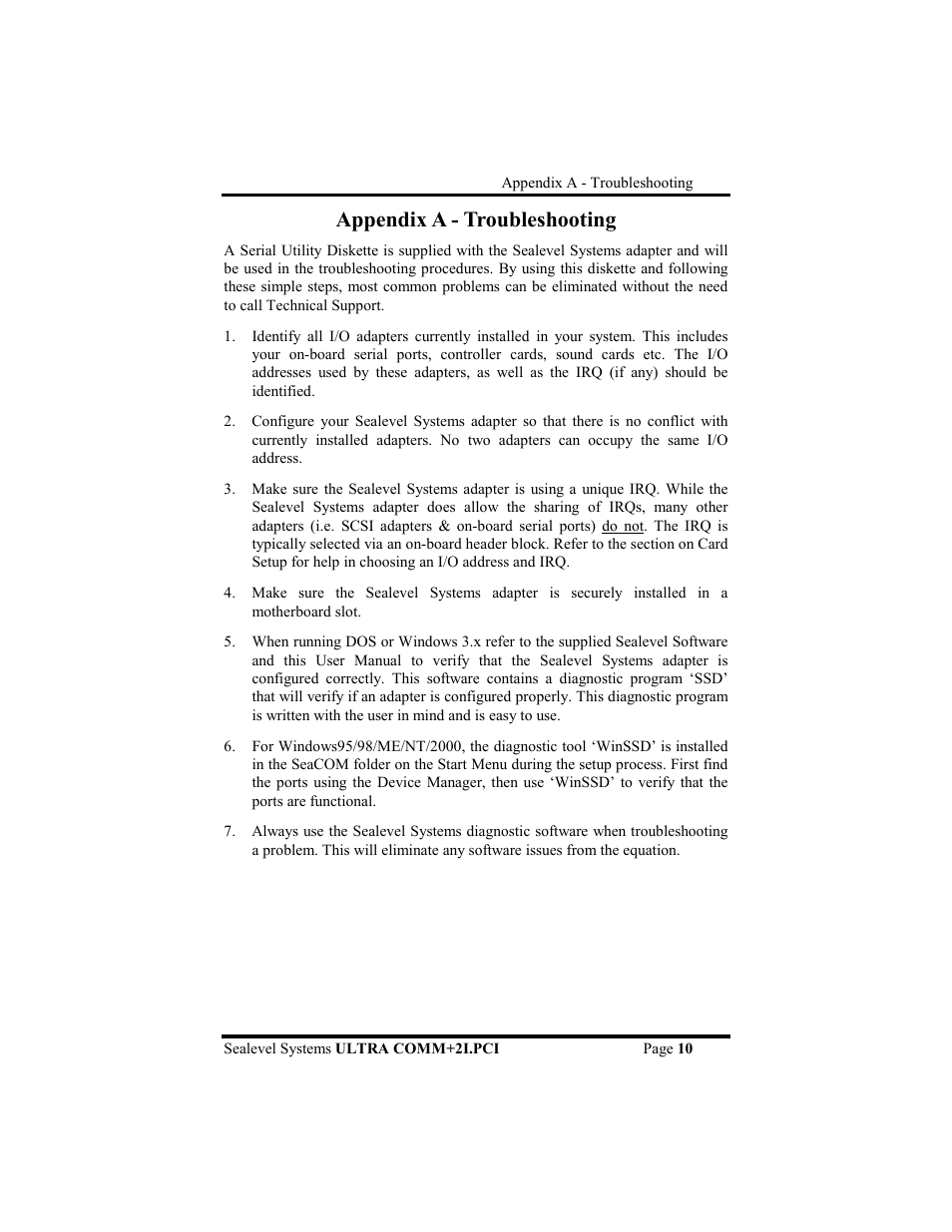 Appendix a - troubleshooting | Impulse 7203 User Manual | Page 13 / 21