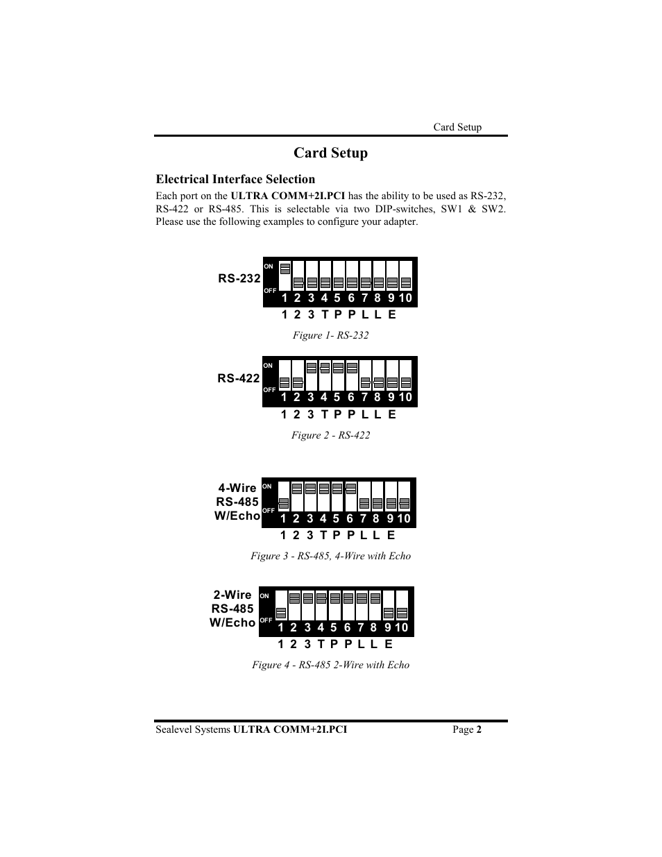 Card setup | Impulse 7203 User Manual | Page 5 / 21