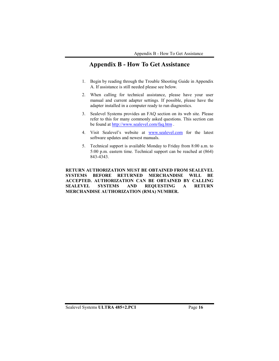 Appendix b - how to get assistance | Impulse 7204 User Manual | Page 19 / 24