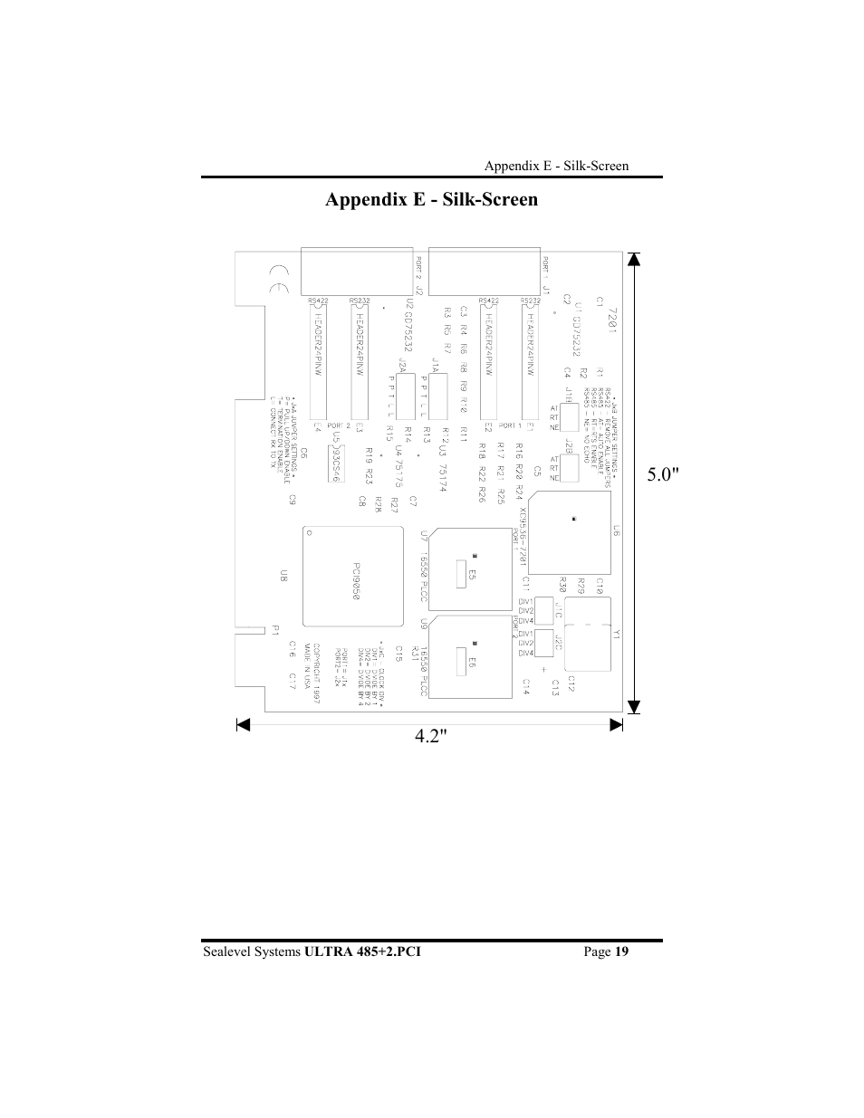 Appendix e - silk-screen, Appendix e - silk-screen 5.0" 4.2 | Impulse 7204 User Manual | Page 22 / 24