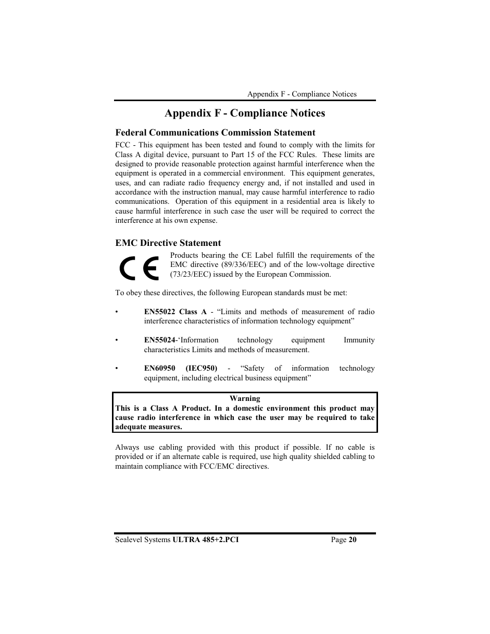 Appendix f - compliance notices | Impulse 7204 User Manual | Page 23 / 24