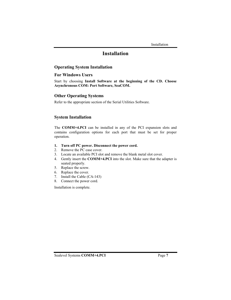 Installation | Impulse 7404 User Manual | Page 10 / 20