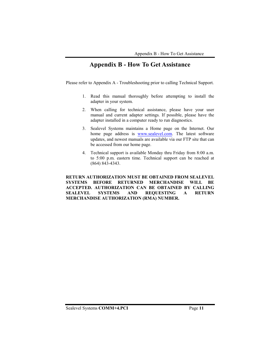 Appendix b - how to get assistance | Impulse 7404 User Manual | Page 14 / 20