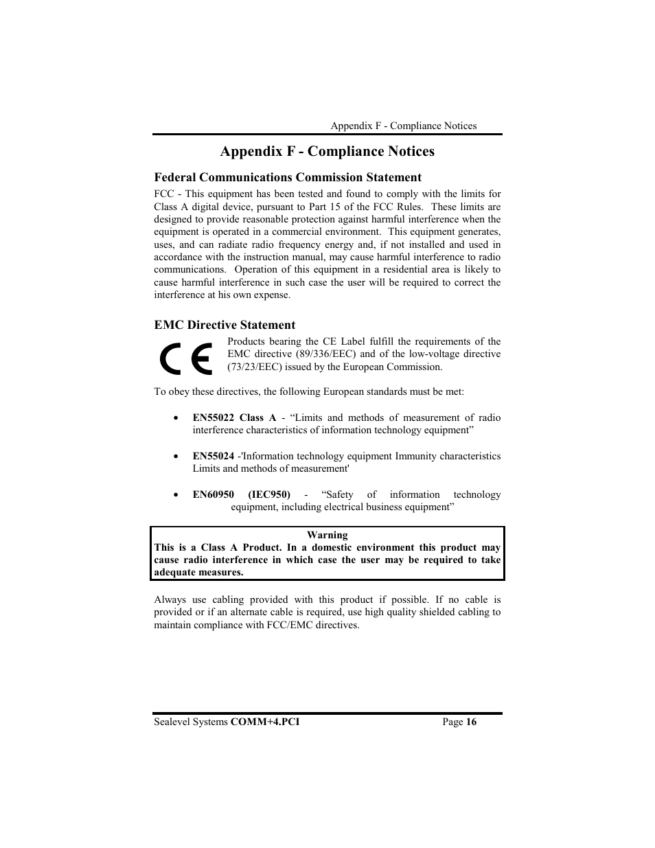 Appendix f - compliance notices | Impulse 7404 User Manual | Page 19 / 20