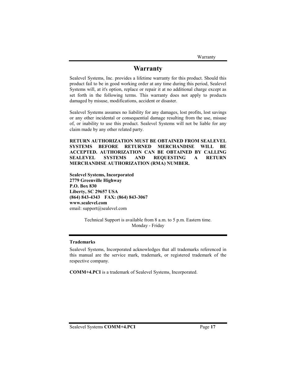 Warranty | Impulse 7404 User Manual | Page 20 / 20