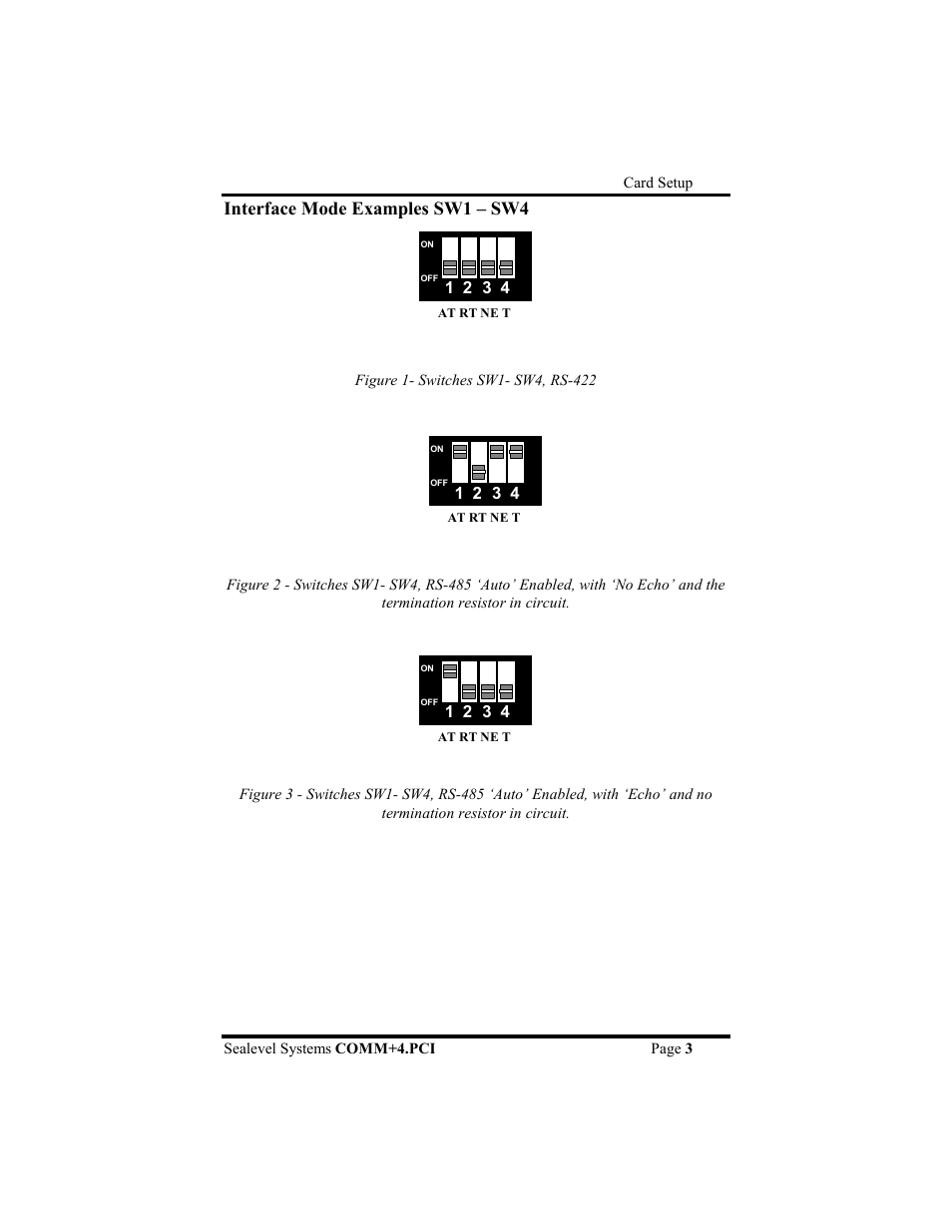 Interface mode examples sw1 – sw4 | Impulse 7404 User Manual | Page 6 / 20