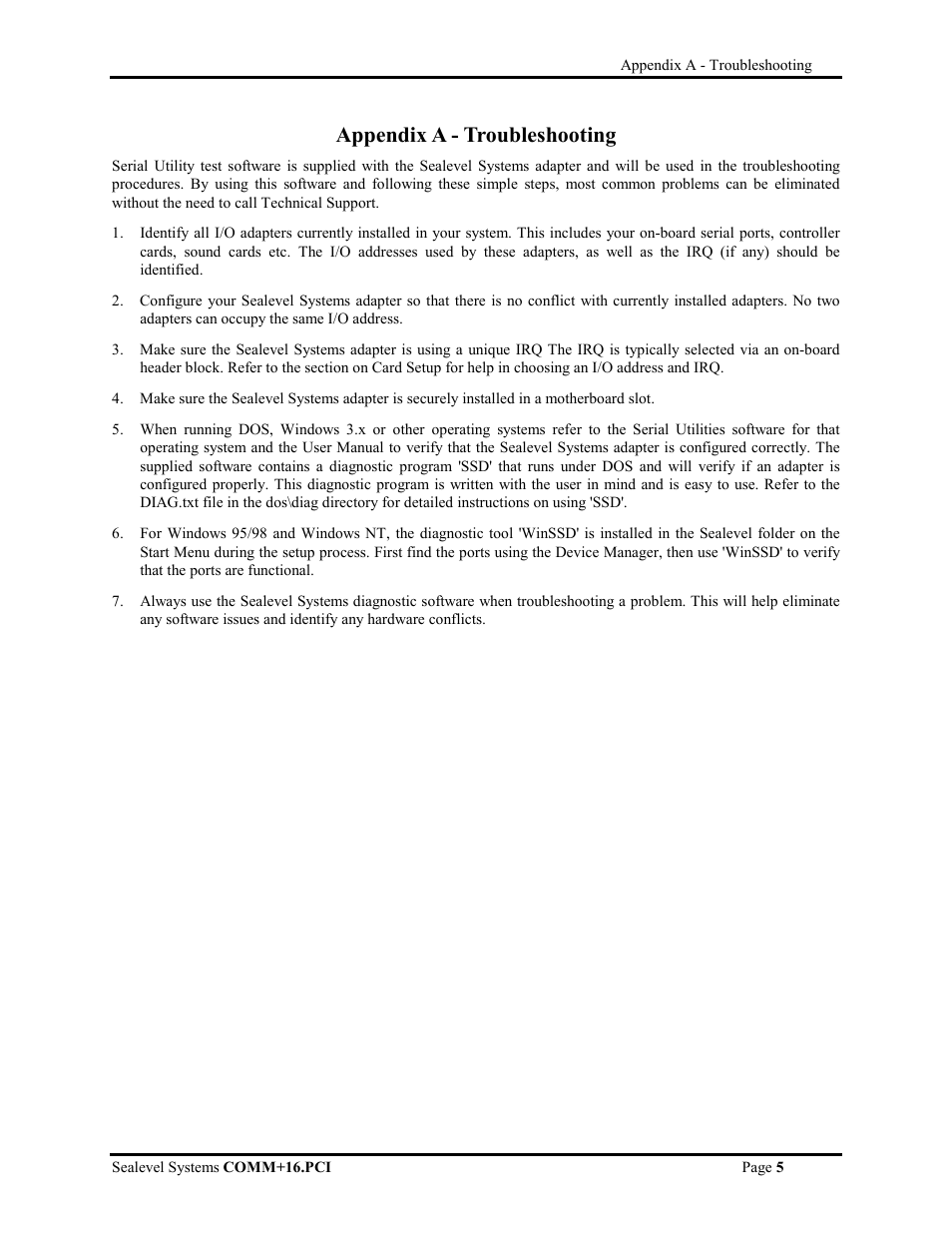 Appendix a - troubleshooting | Impulse 7161 User Manual | Page 7 / 13