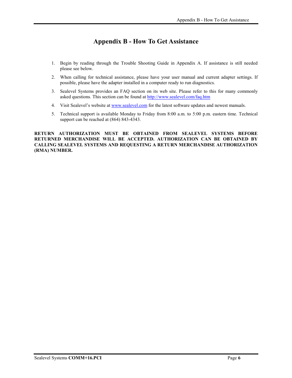 Appendix b - how to get assistance | Impulse 7161 User Manual | Page 8 / 13