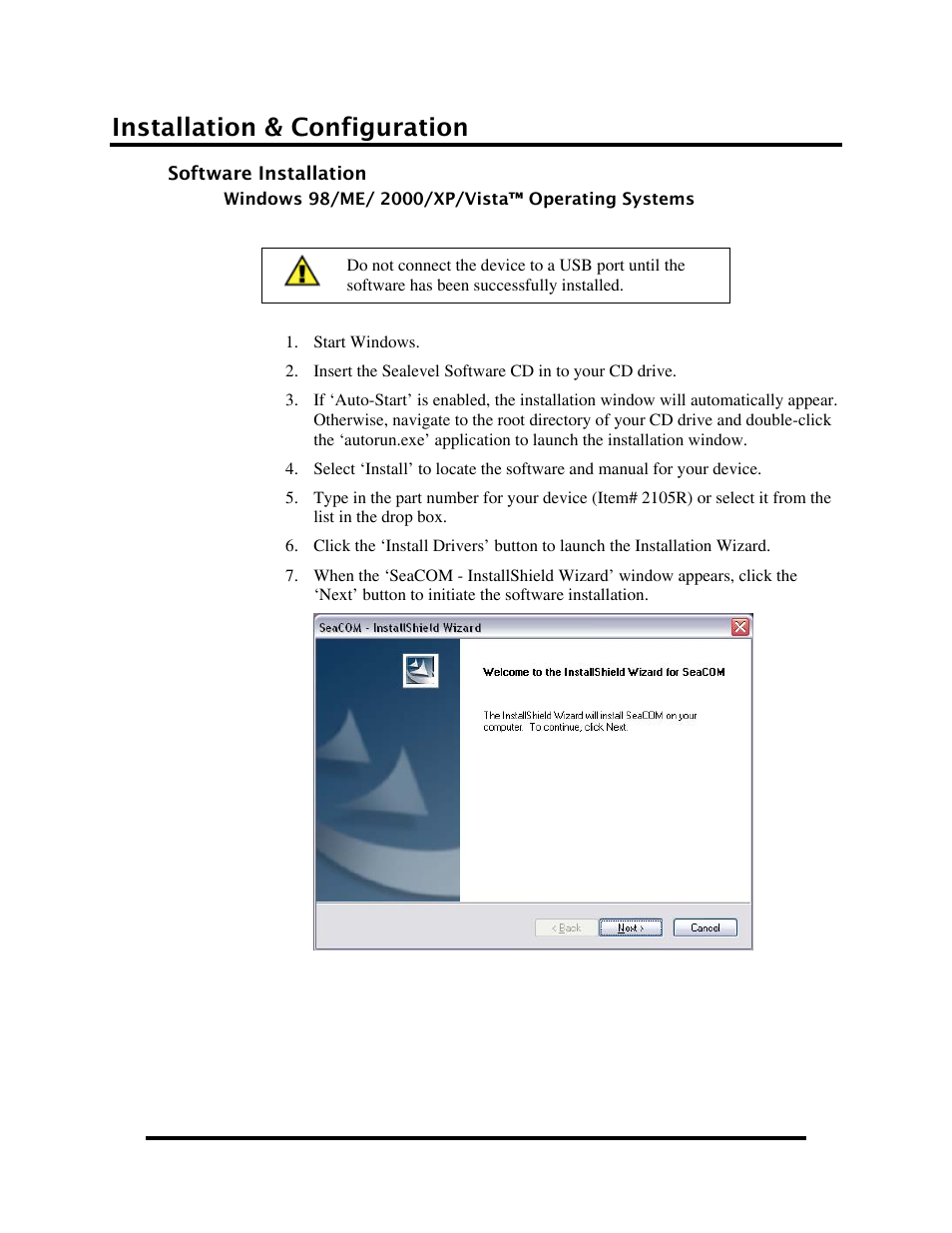 Installation & configuration, Software installation, Oftware | Nstallation | Impulse 2105R User Manual | Page 5 / 27