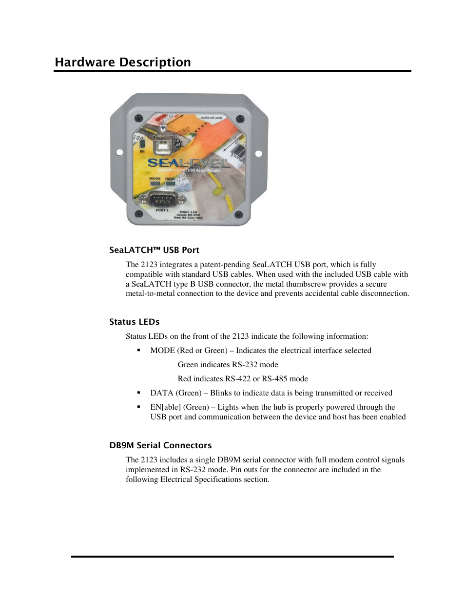 Hardware description | Impulse 2123 User Manual | Page 12 / 25