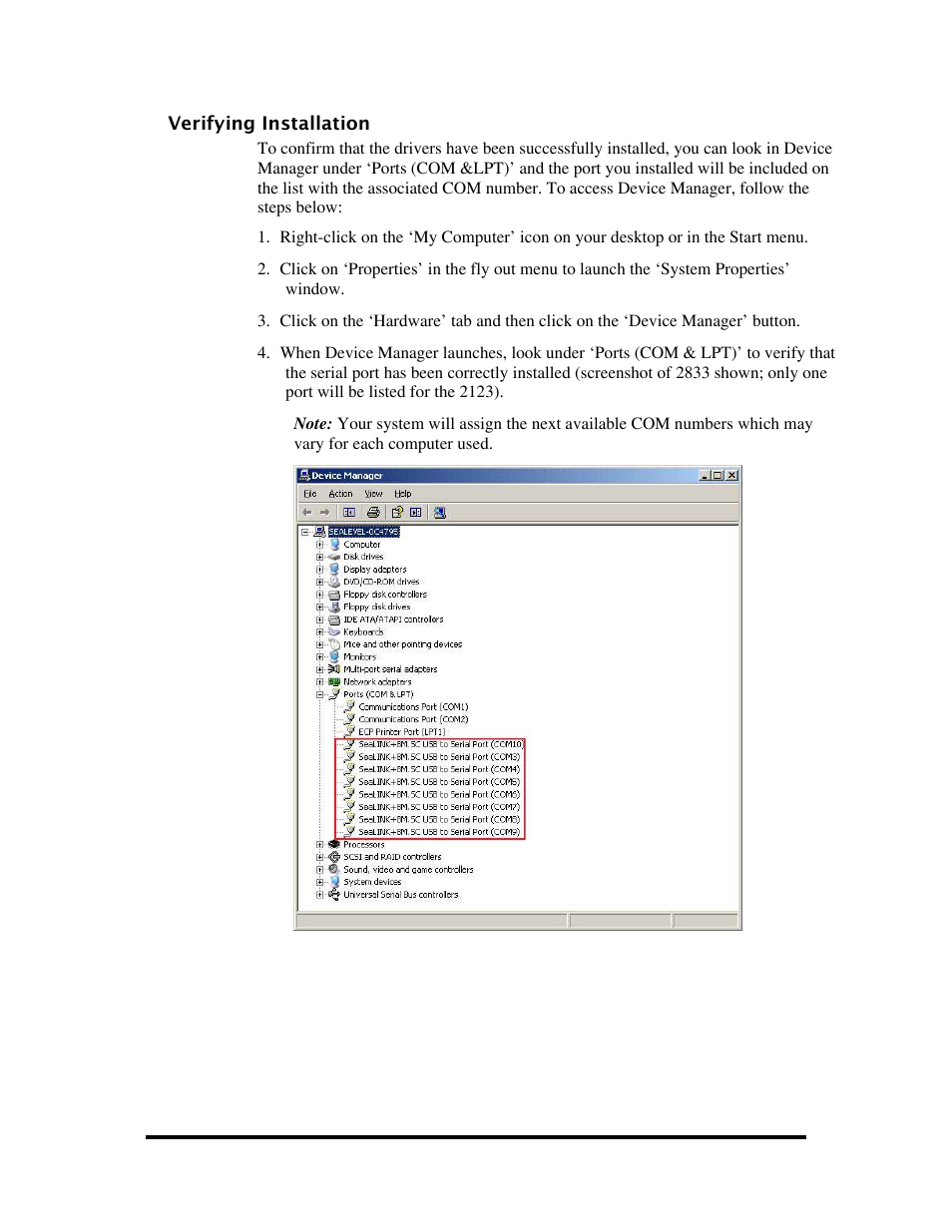 Verifying installation, Erifying, Nstallation | Impulse 2123 User Manual | Page 8 / 25