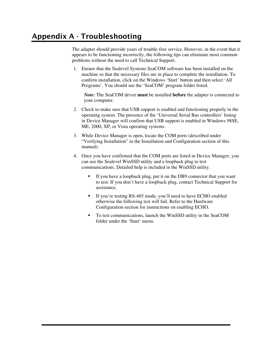 Appendix a - troubleshooting | Impulse 2223-OEM User Manual | Page 17 / 25