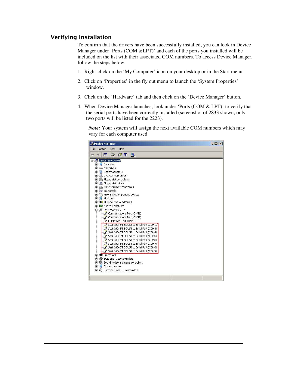 Verifying installation, Erifying, Nstallation | Impulse 2223-OEM User Manual | Page 8 / 25