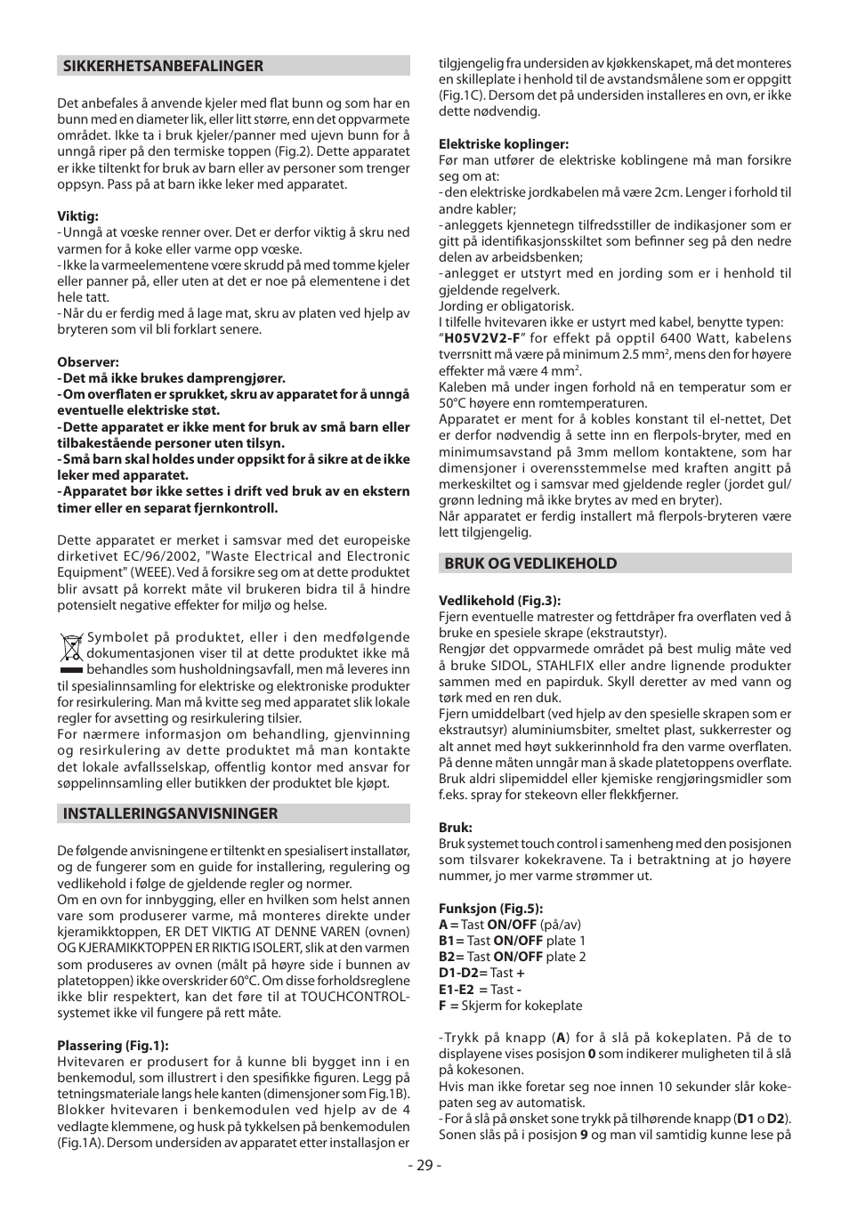 KORTING HK3002B User Manual | Page 29 / 44