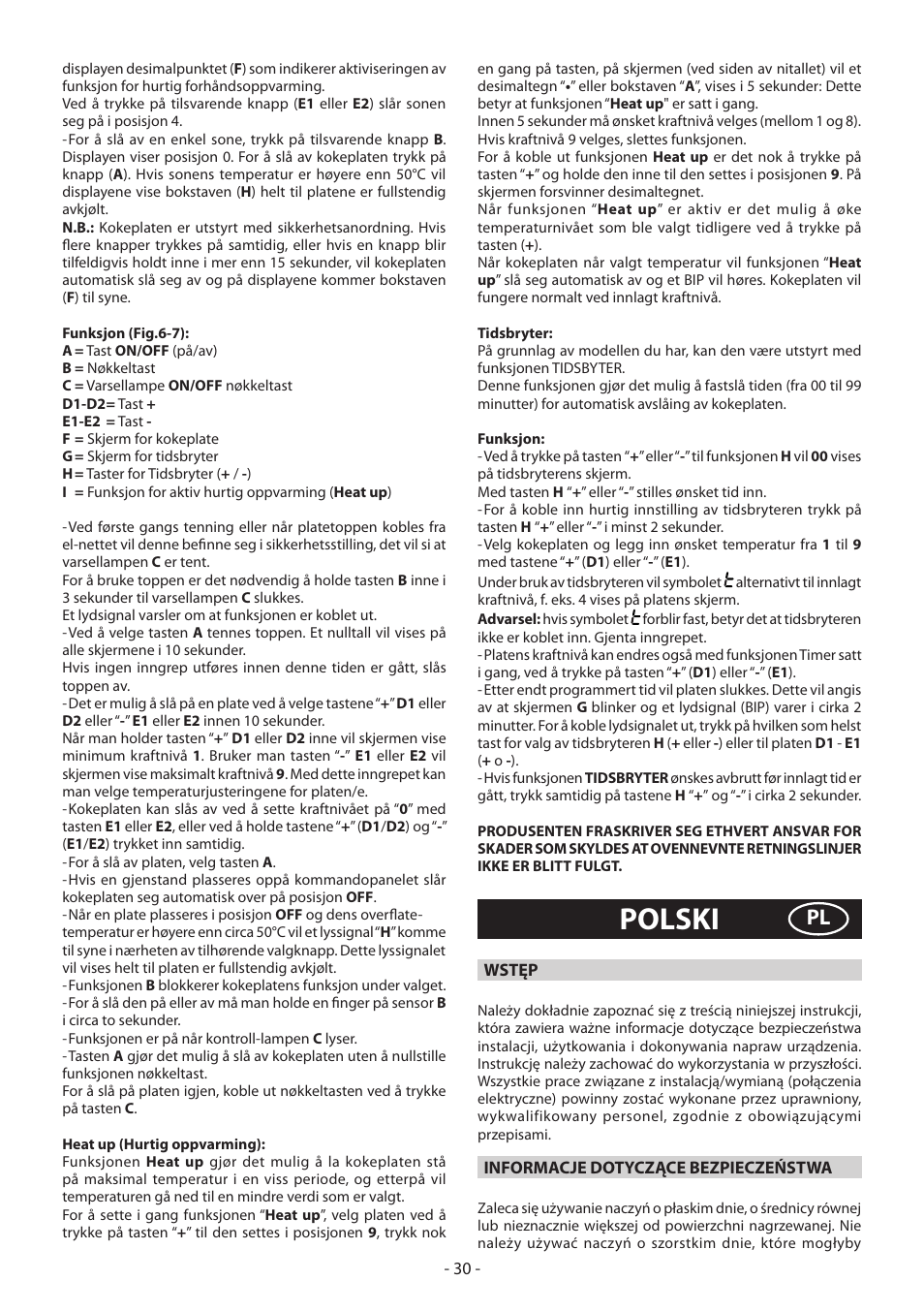 Polski | KORTING HK3002B User Manual | Page 30 / 44