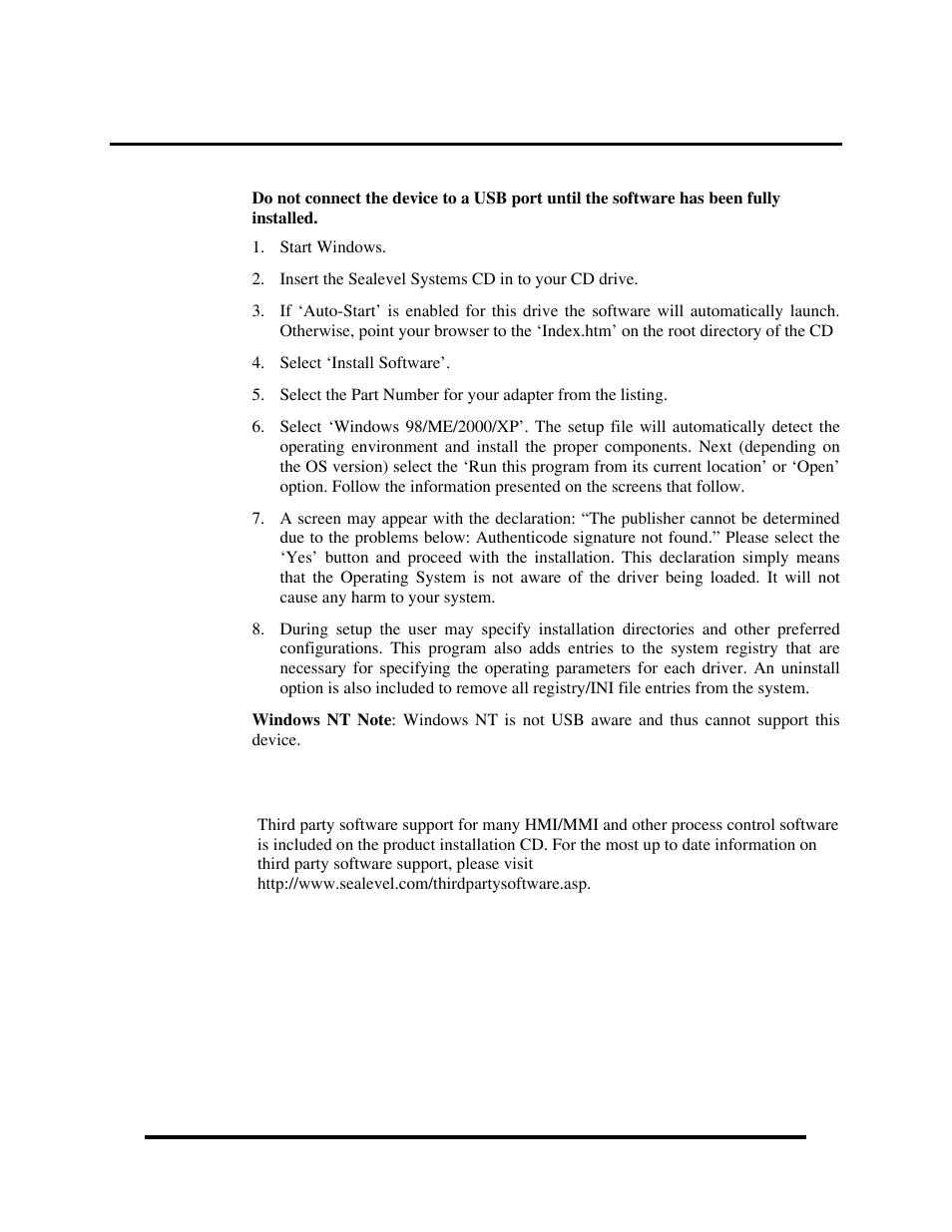 Software installation | Impulse 2404 User Manual | Page 6 / 17