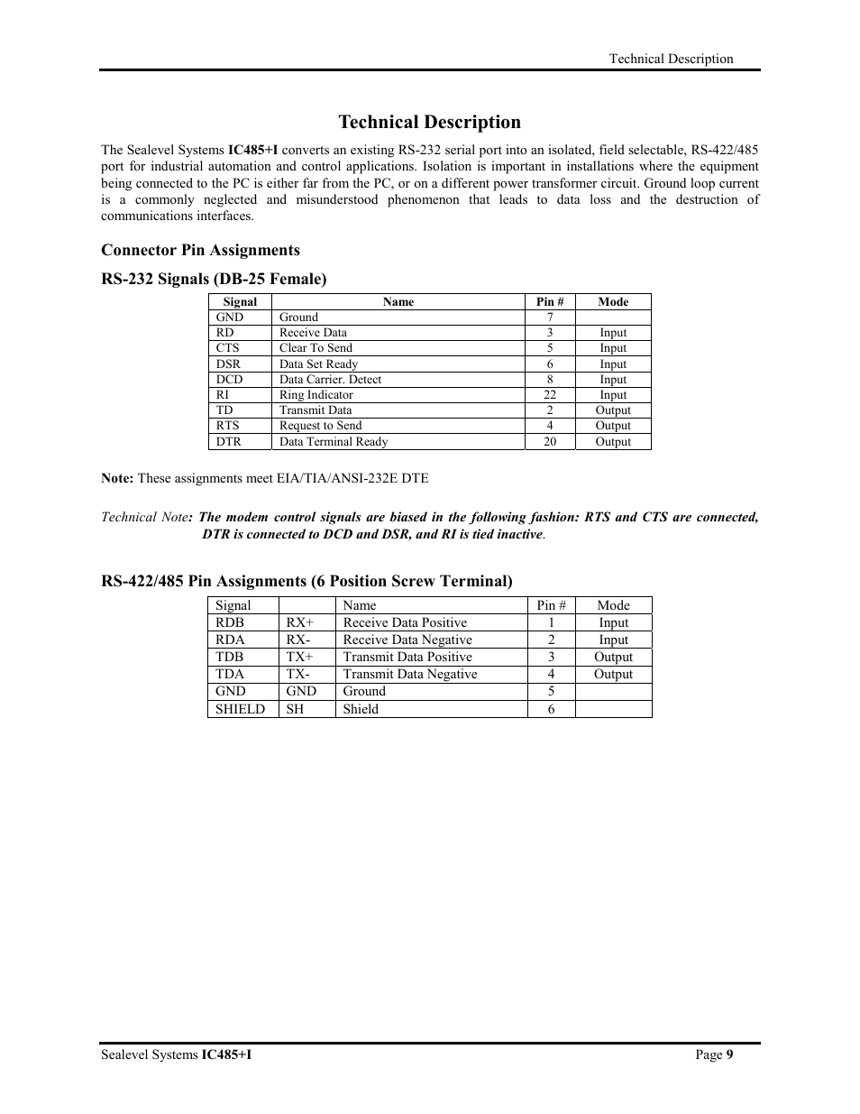 Technical description | Impulse 1103 User Manual | Page 11 / 20