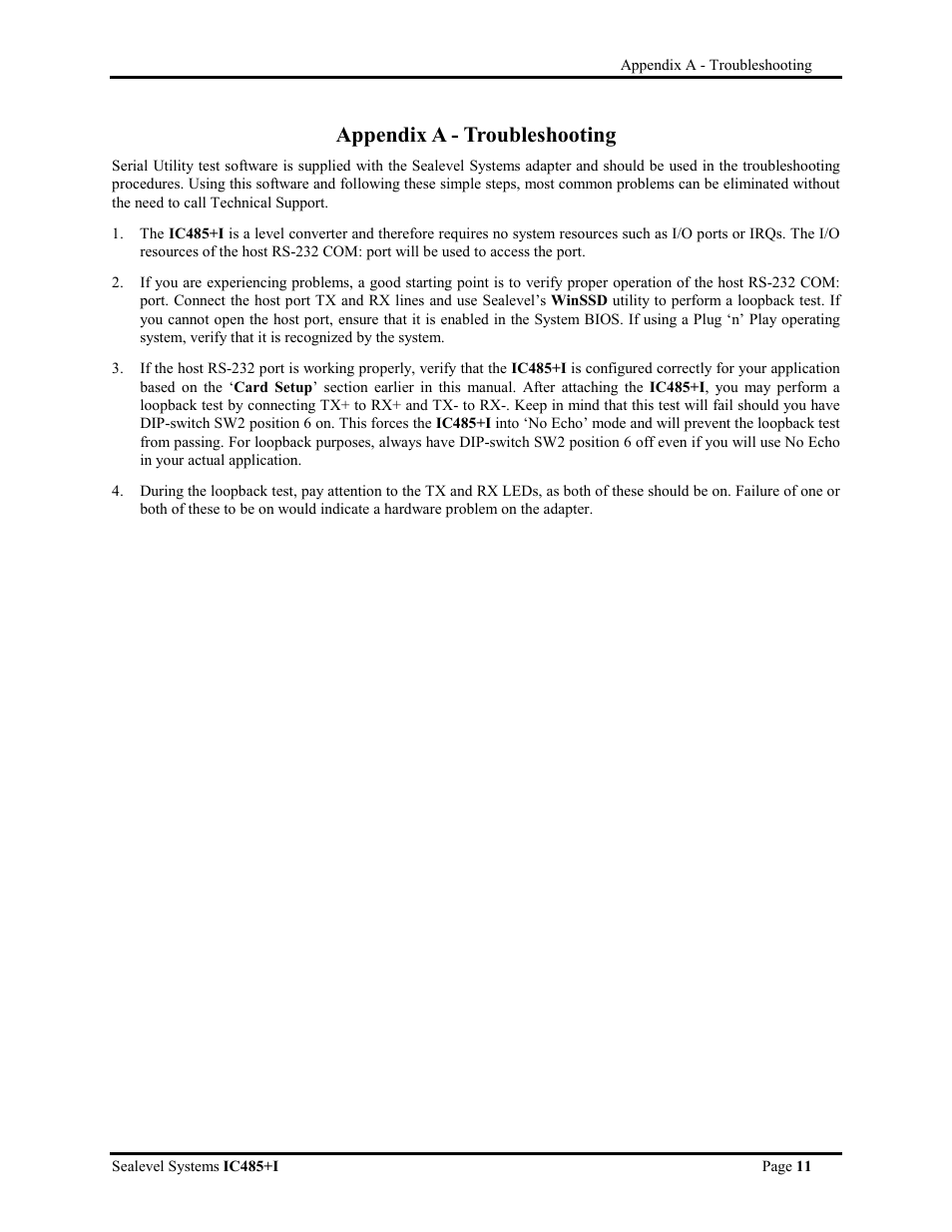 Appendix a - troubleshooting | Impulse 1103 User Manual | Page 13 / 20