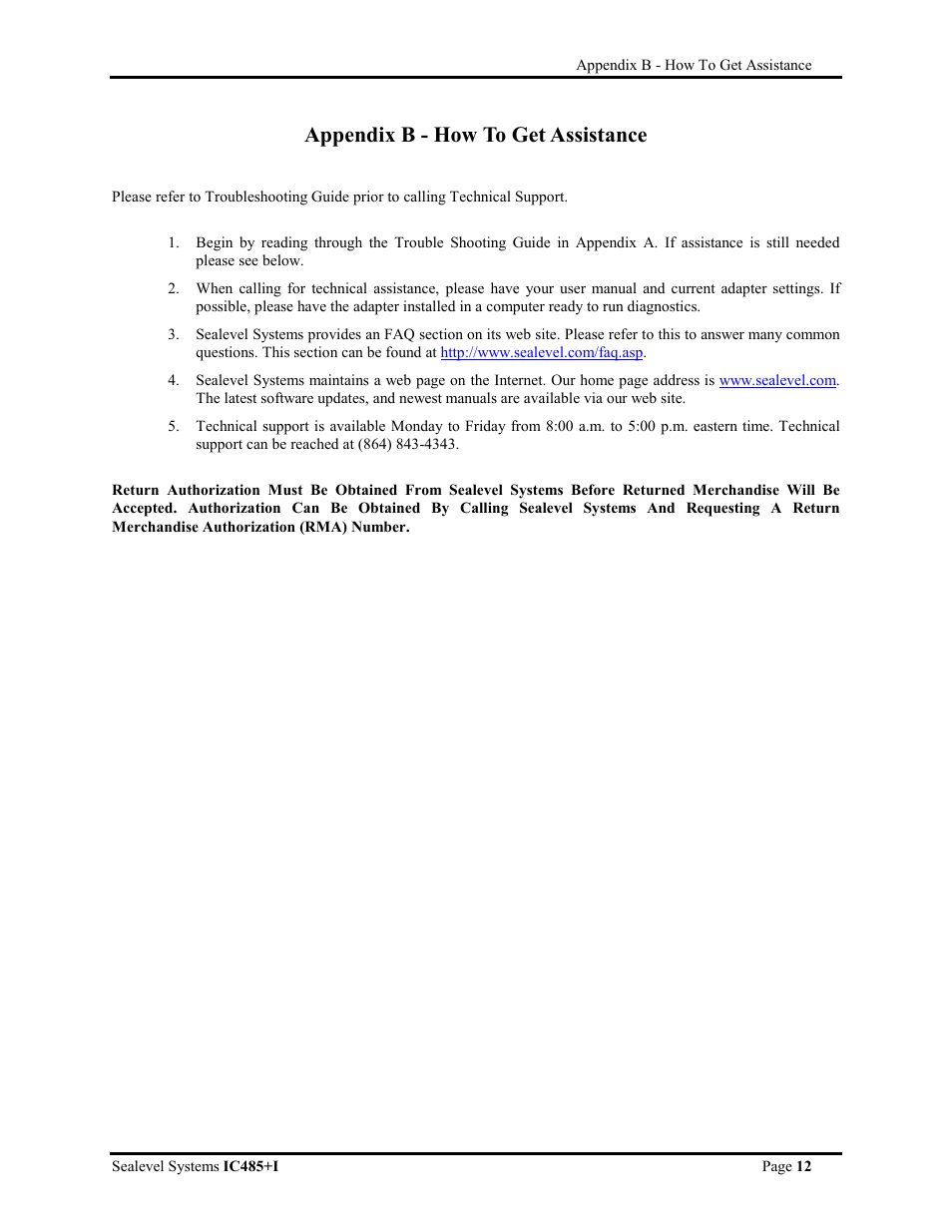 Appendix b - how to get assistance | Impulse 1103 User Manual | Page 14 / 20