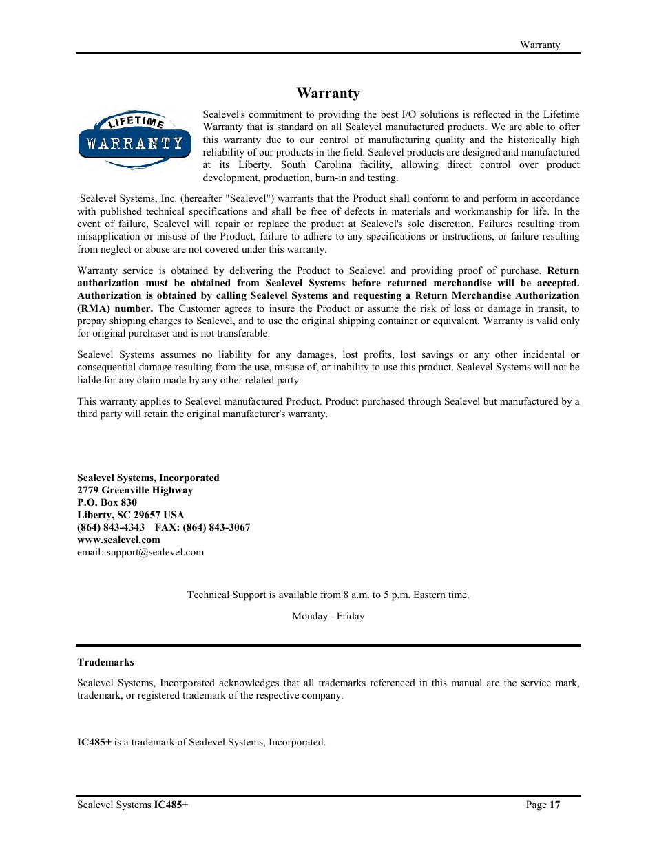 Warranty | Impulse 1102 User Manual | Page 19 / 19