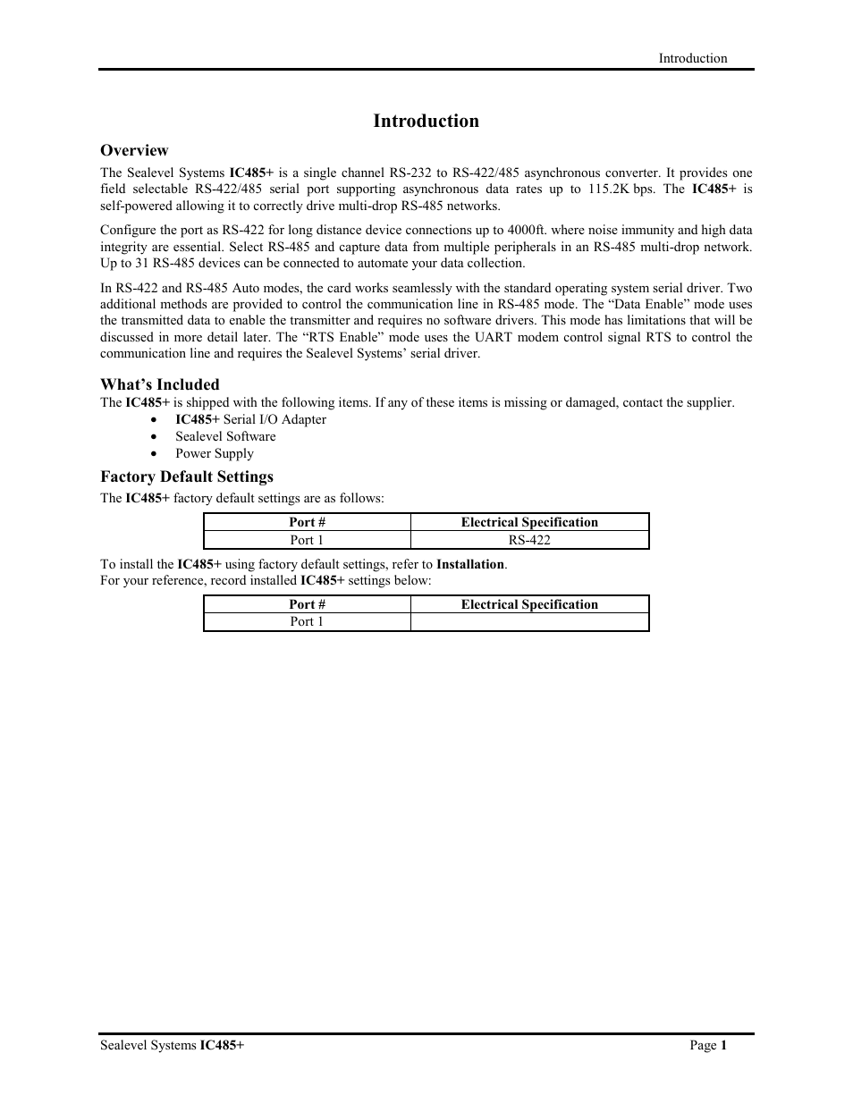 Card setup, Introduction | Impulse 1102 User Manual | Page 3 / 19