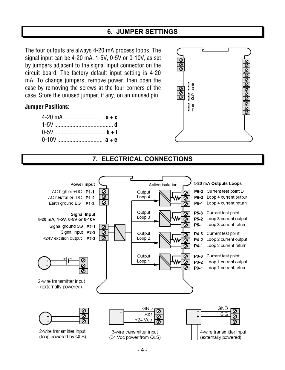 Laurel Electronics QLS Quad Output 4-20 mA Current Loop - Manual User Manual | Page 4 / 8