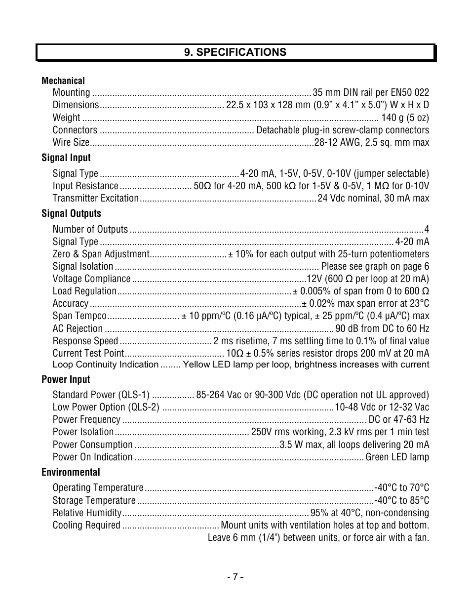 Laurel Electronics QLS Quad Output 4-20 mA Current Loop - Manual User Manual | Page 7 / 8