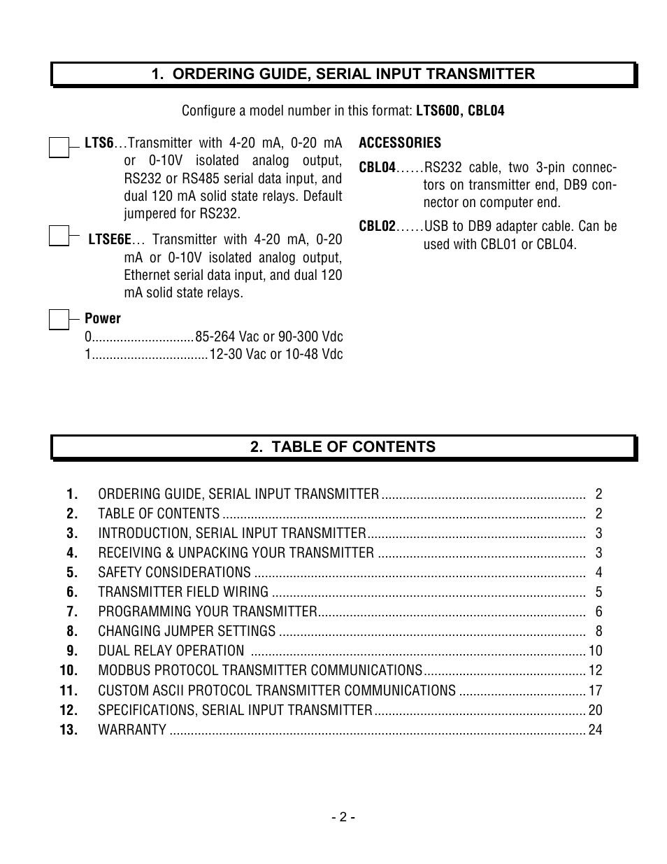 Laurel Electronics LTS6 - Manual User Manual | Page 2 / 24
