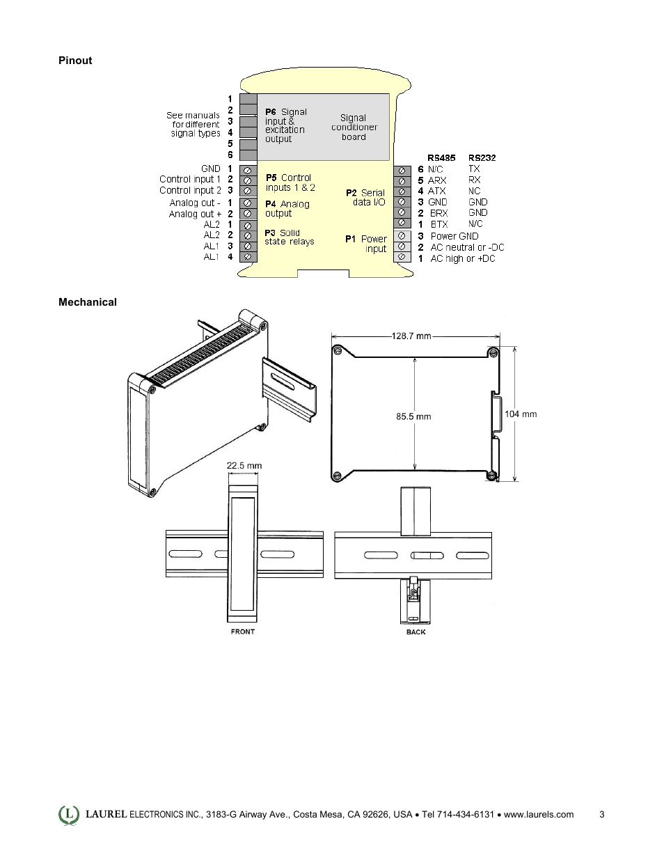 Laurel Electronics LT: 4-20 mA & Serial Data Output Transmitter for Time of Single or Accumulated Events User Manual | Page 3 / 4