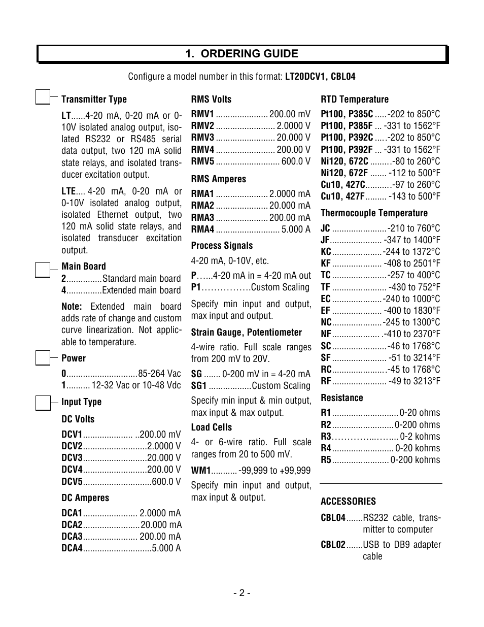 Laurel Electronics LT SERIES TRANSMITTERS ANALOG INPUT User Manual | Page 2 / 40