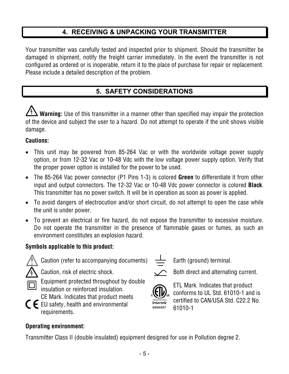 Laurel Electronics LT SERIES TRANSMITTERS ANALOG INPUT User Manual | Page 5 / 40