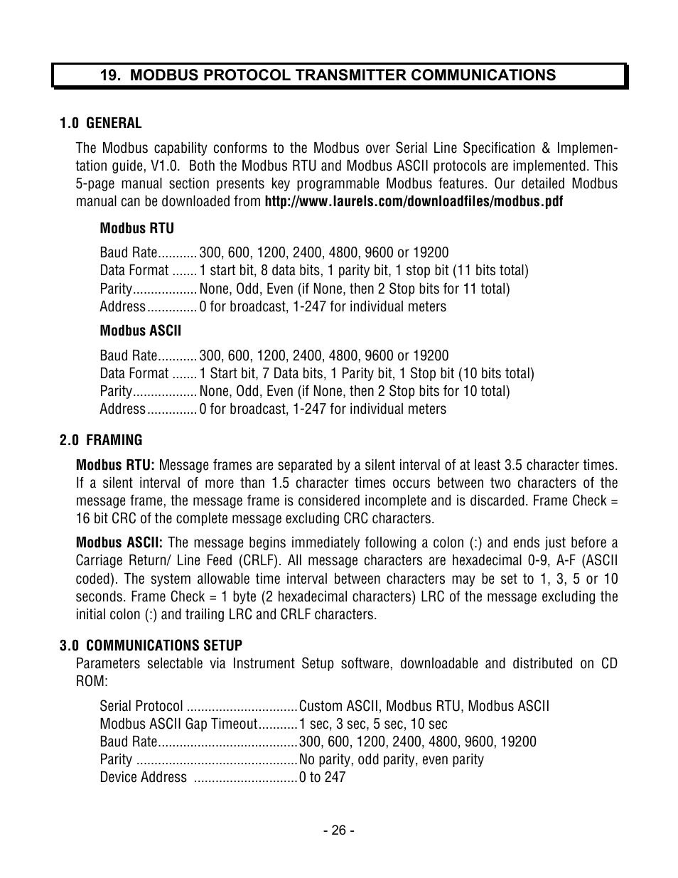 Laurel Electronics LTE SERIES TRANSMITTERS ANALOG INPUT User Manual | Page 26 / 40