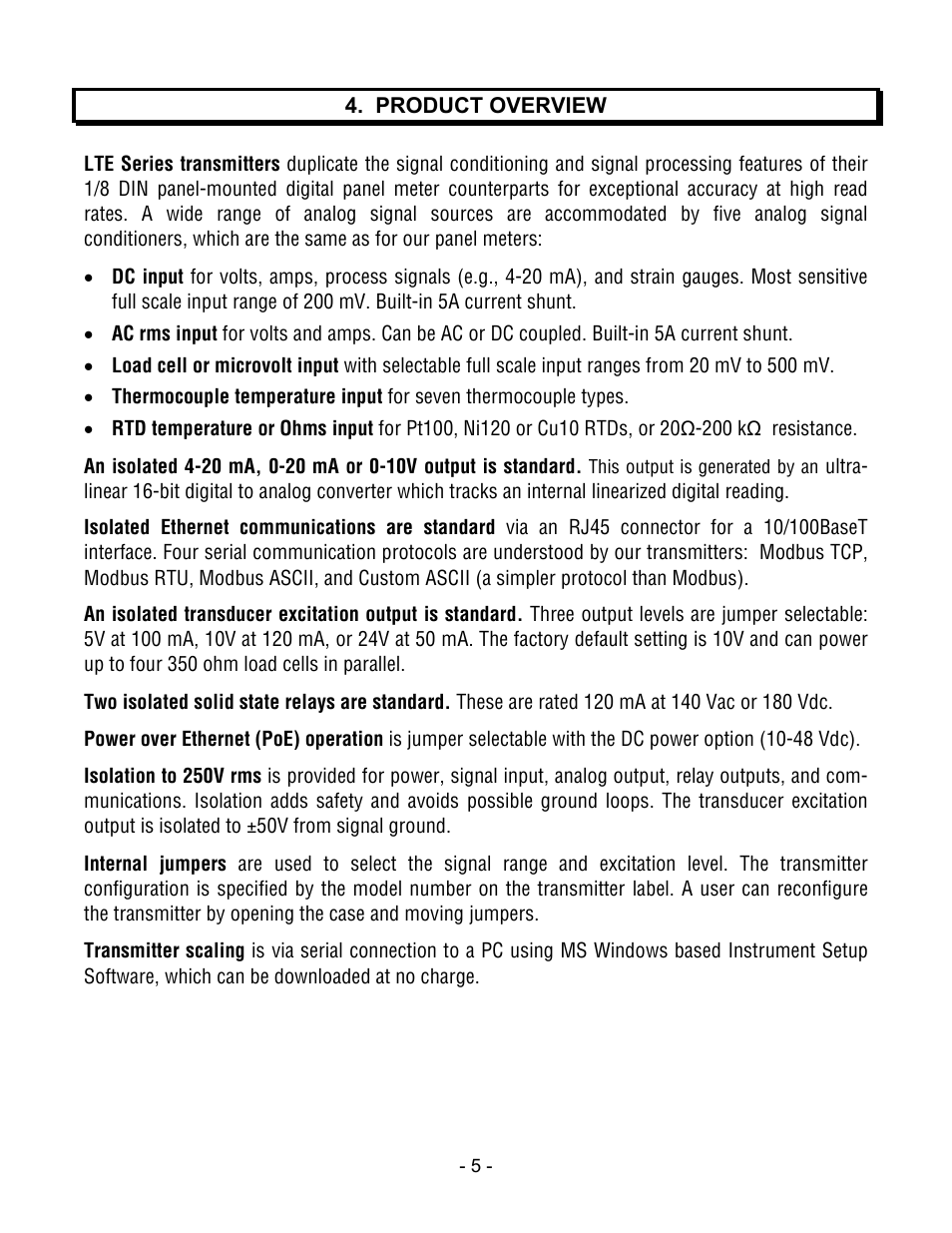 Laurel Electronics LTE SERIES TRANSMITTERS ANALOG INPUT User Manual | Page 5 / 40