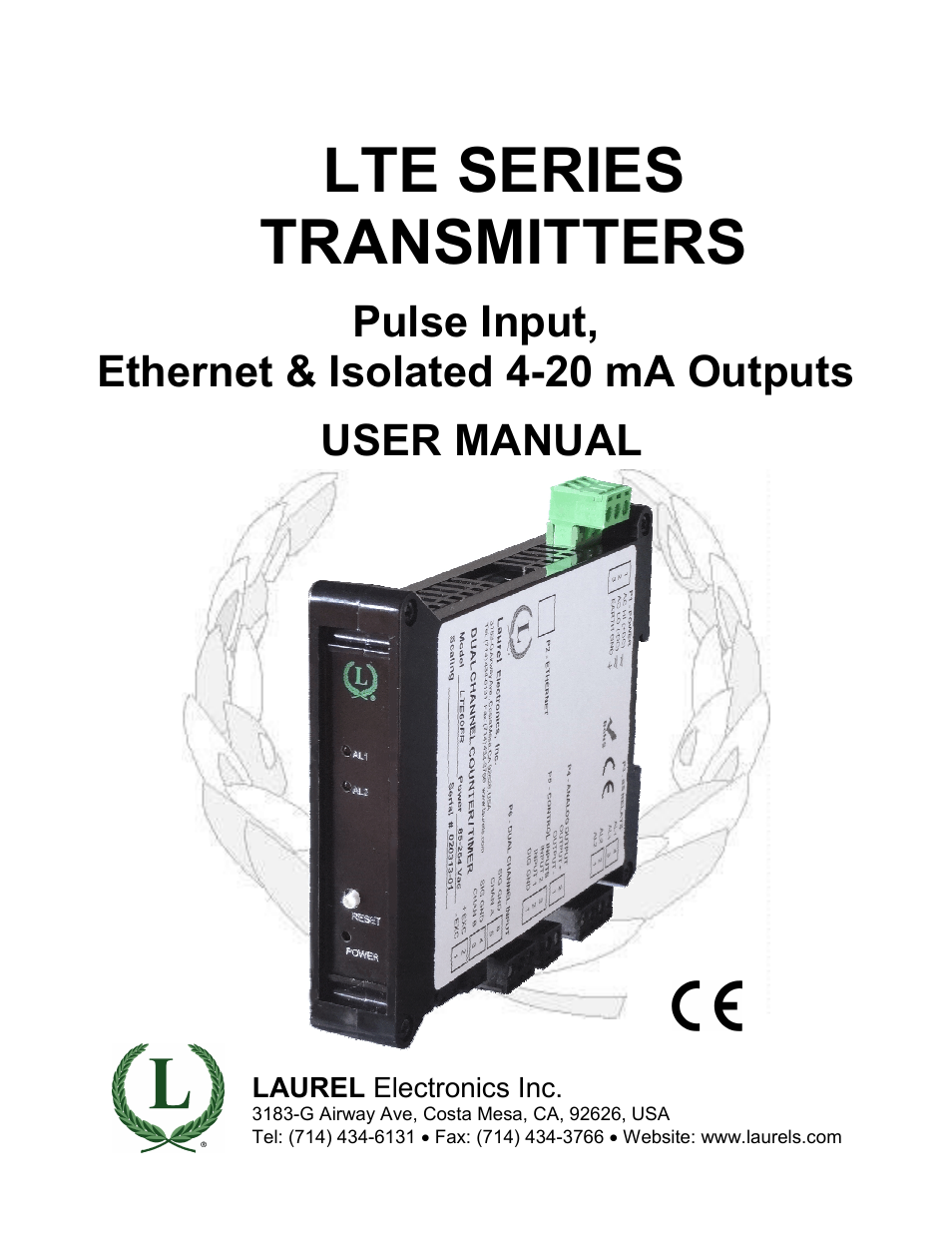 Laurel Electronics LTE SERIES TRANSMITTERS PULSE INPUT User Manual | 40 pages