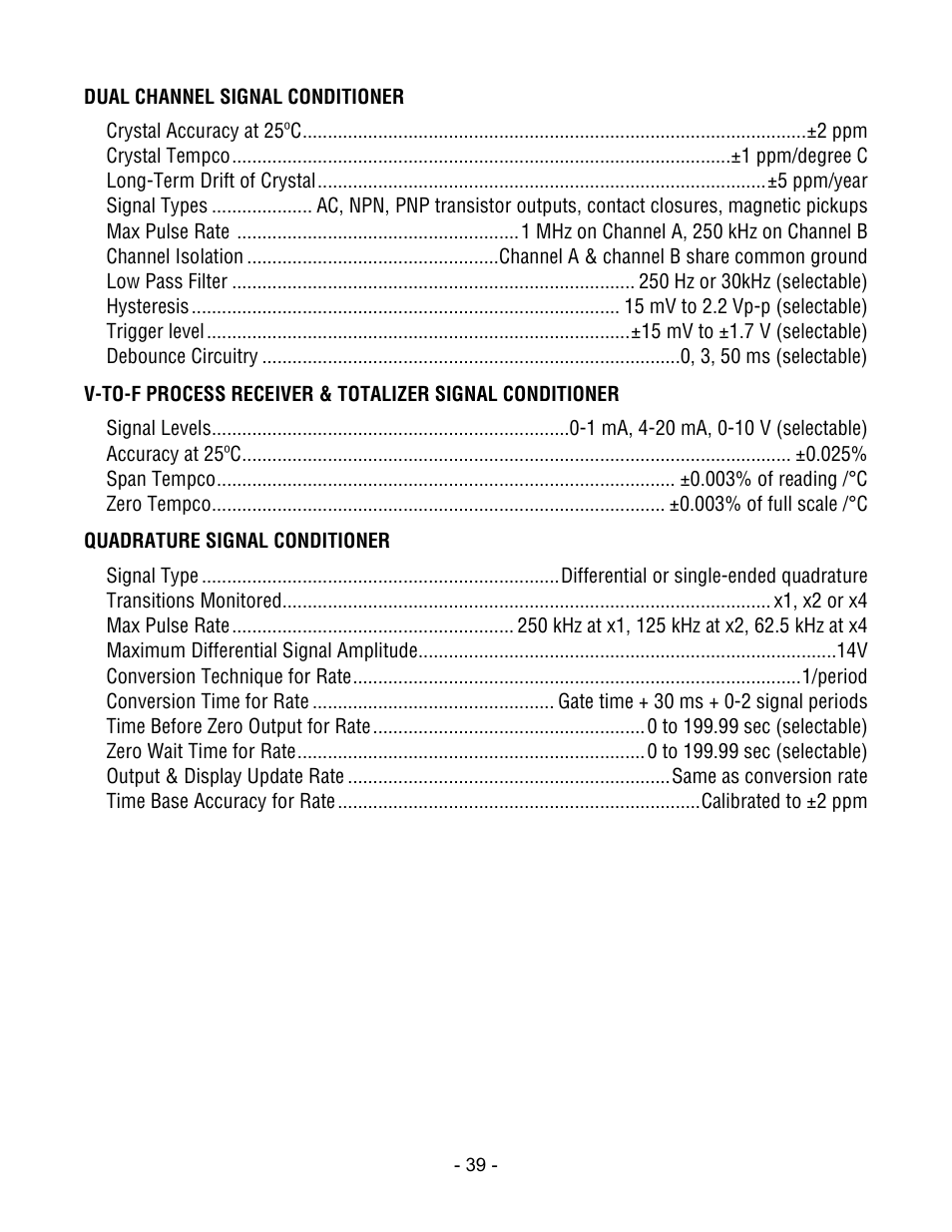 Laurel Electronics LTE SERIES TRANSMITTERS PULSE INPUT User Manual | Page 39 / 40