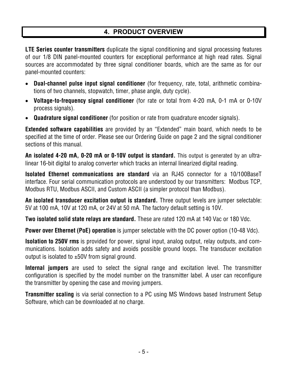 Laurel Electronics LTE SERIES TRANSMITTERS PULSE INPUT User Manual | Page 5 / 40