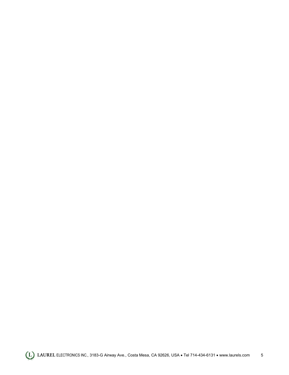 Laurel Electronics LTE: Ethernet & 4-20 mA Output Transmitter for Ratio User Manual | Page 5 / 5