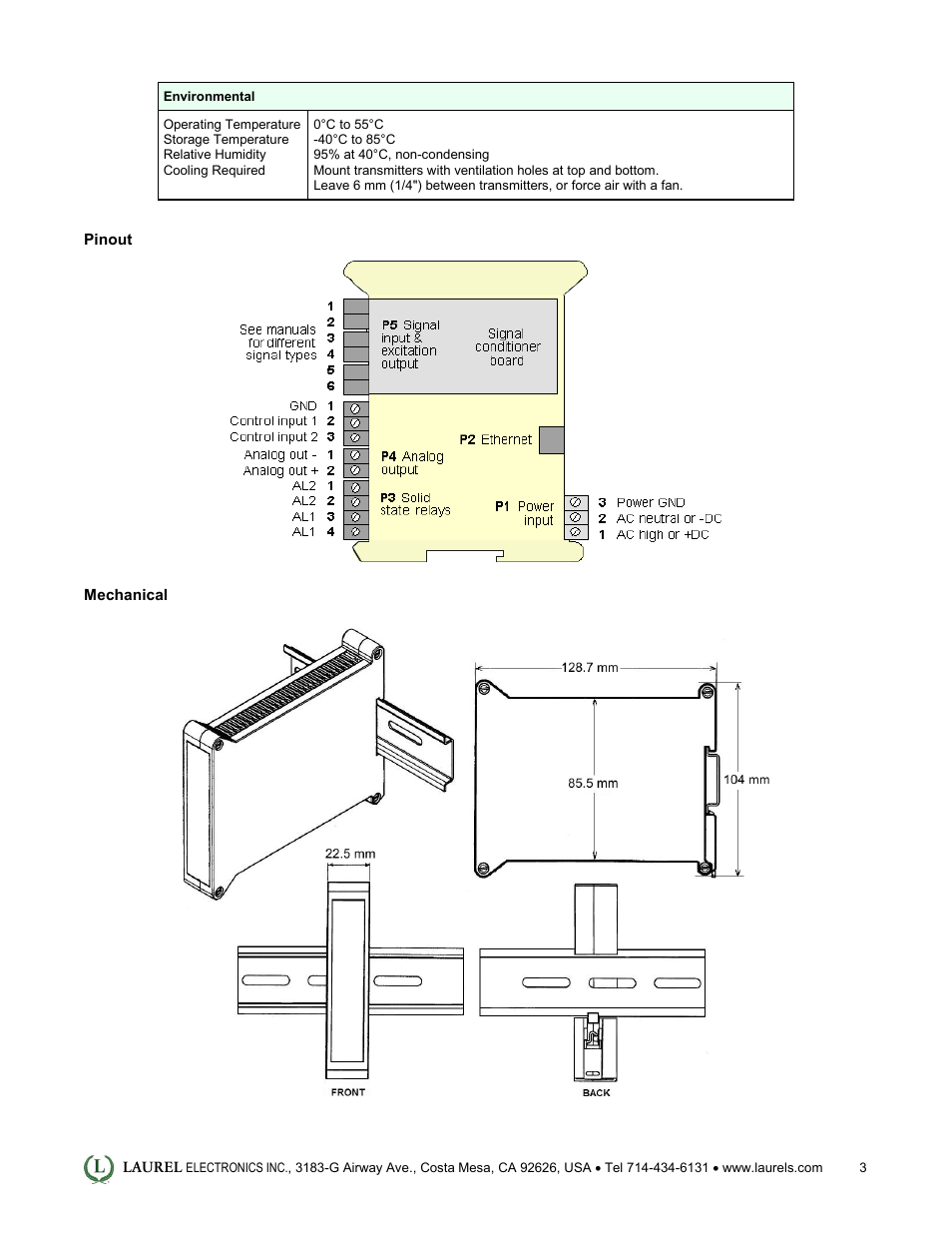 Laurel Electronics LTE: Ethernet & 4-20 mA Output Transmitter for Dual Channel Pulse Totalizer Input User Manual | Page 3 / 4