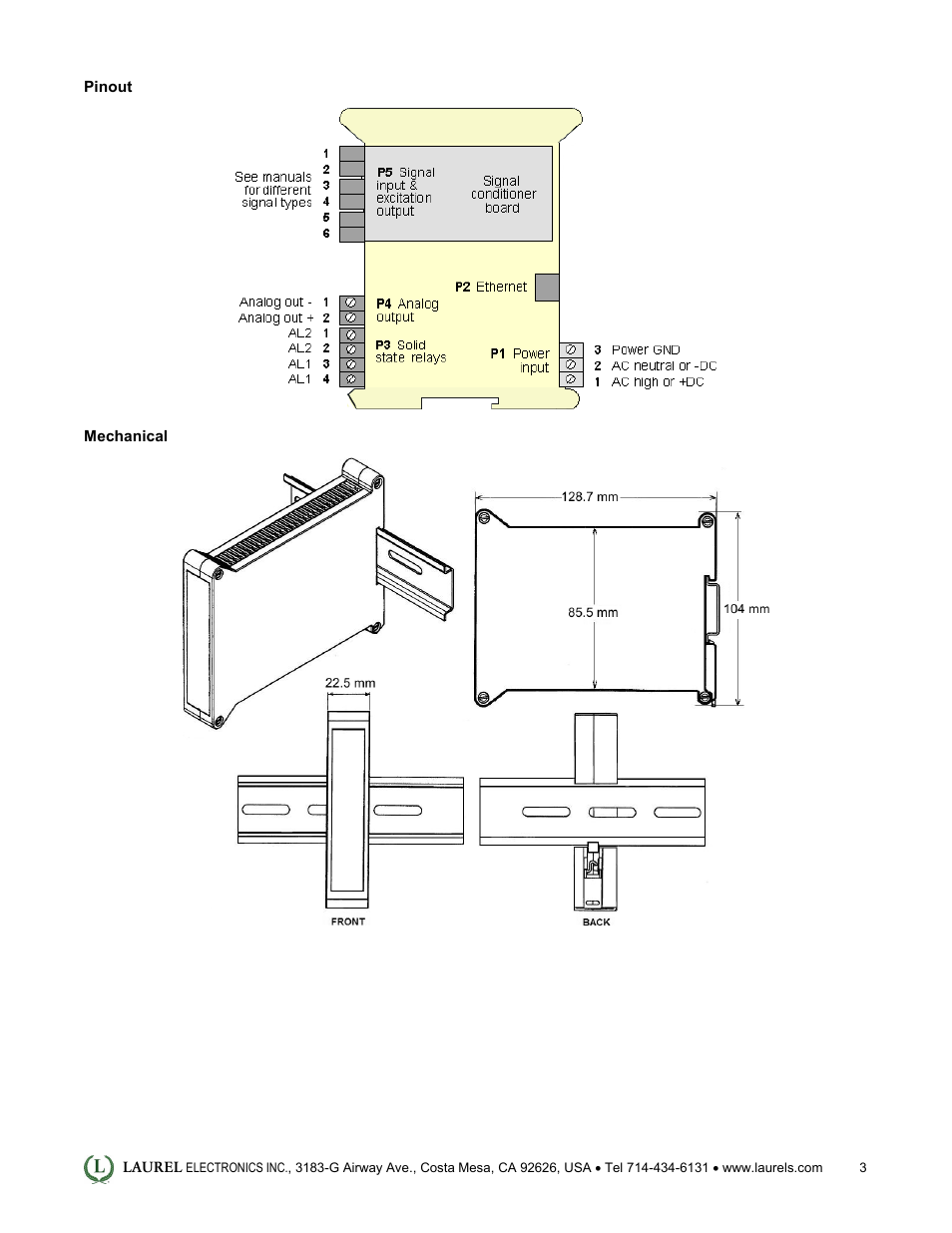 Laurel Electronics LTE: Ethernet & 4-20 mA Output Transmitter for Thermocouple Types J, K, T, E, N, R, S User Manual | Page 3 / 4