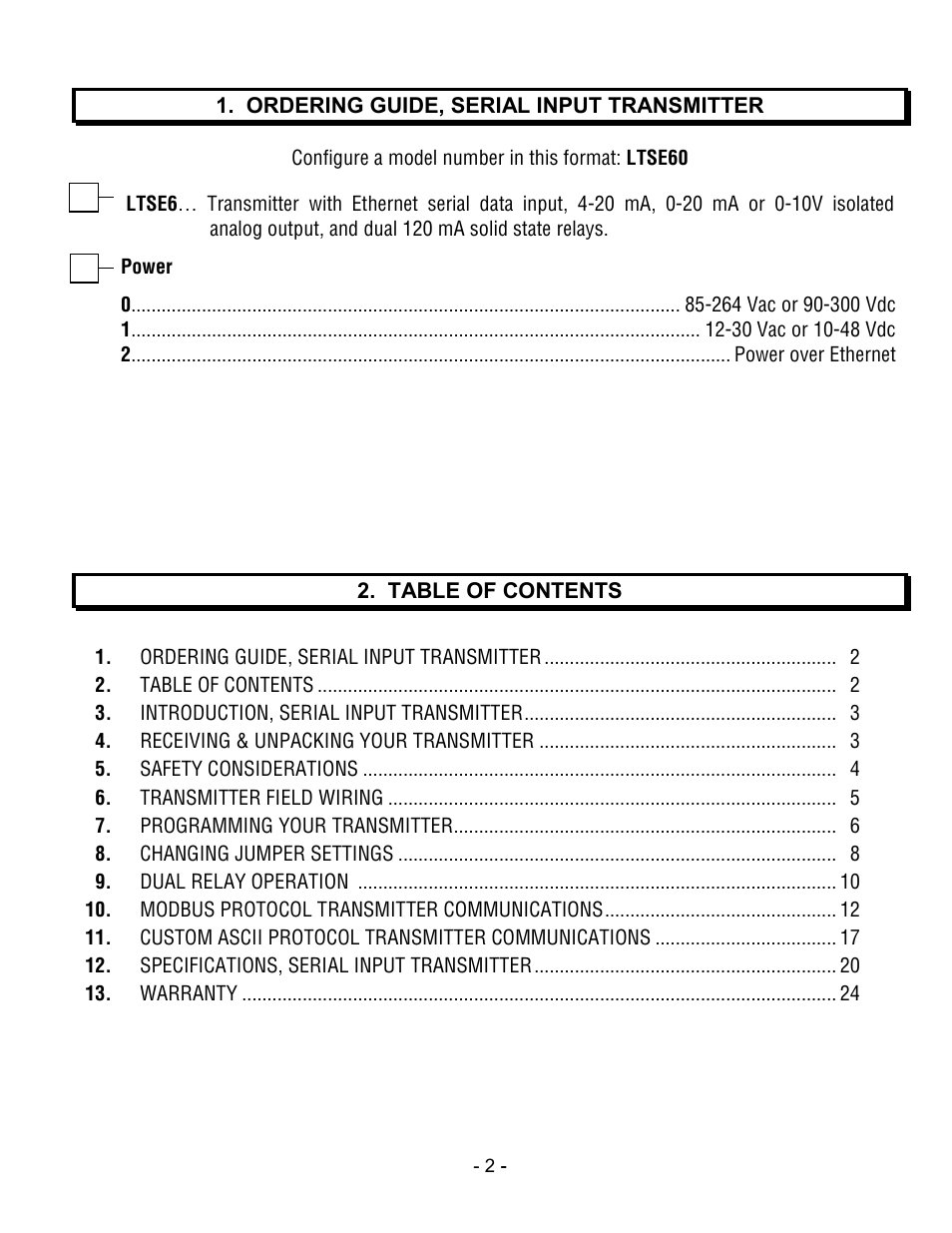 Laurel Electronics LTSE6 - Manual User Manual | Page 2 / 25