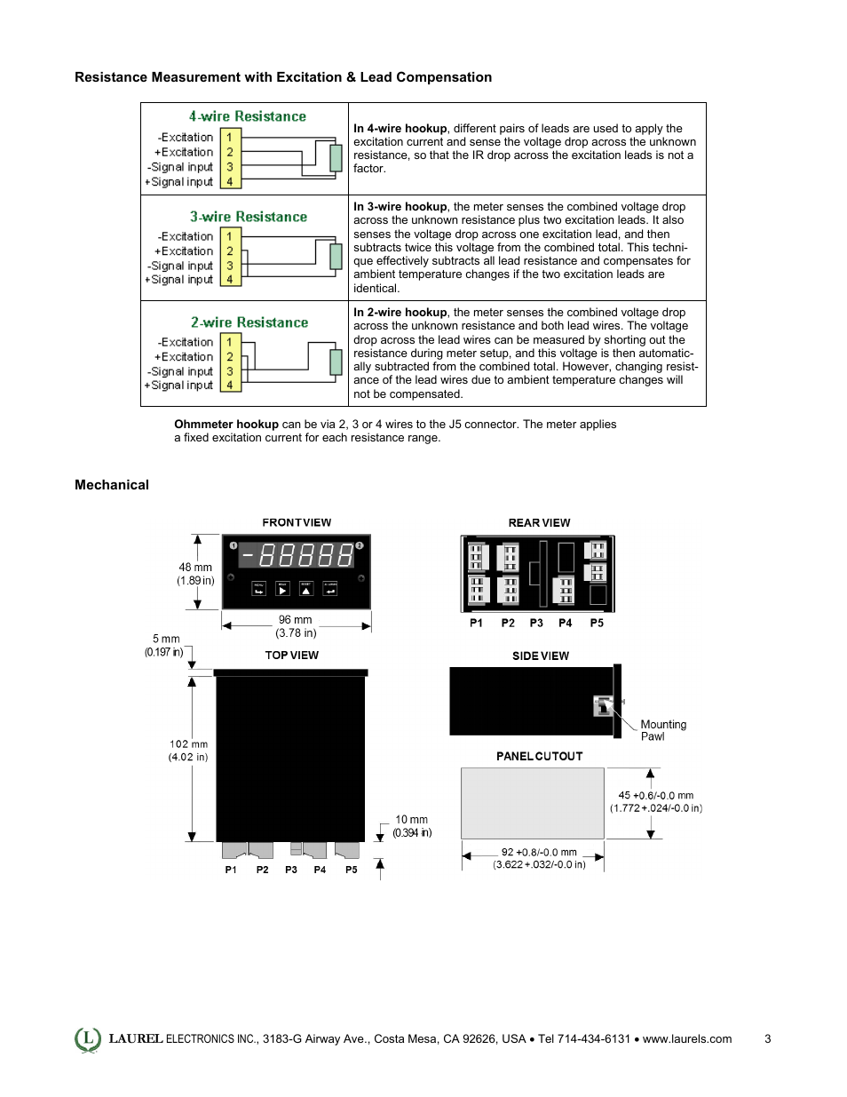 Laurel Electronics Laureate Ohmmeter for Resistance in Ohms or Milliohms User Manual | Page 3 / 4