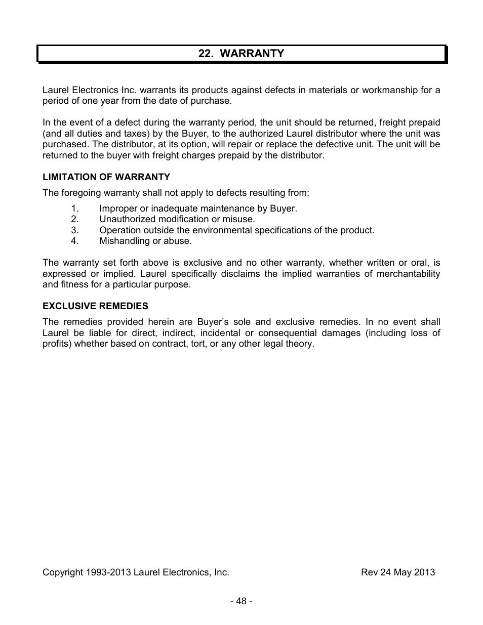 Laurel Electronics LAUREATE SERIES SCALE-WEIGHT METER User Manual | Page 43 / 43